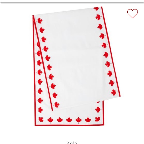 Pottery Barn Canada Day Red Maple Leaf Table Runner - Picture 2 of 7